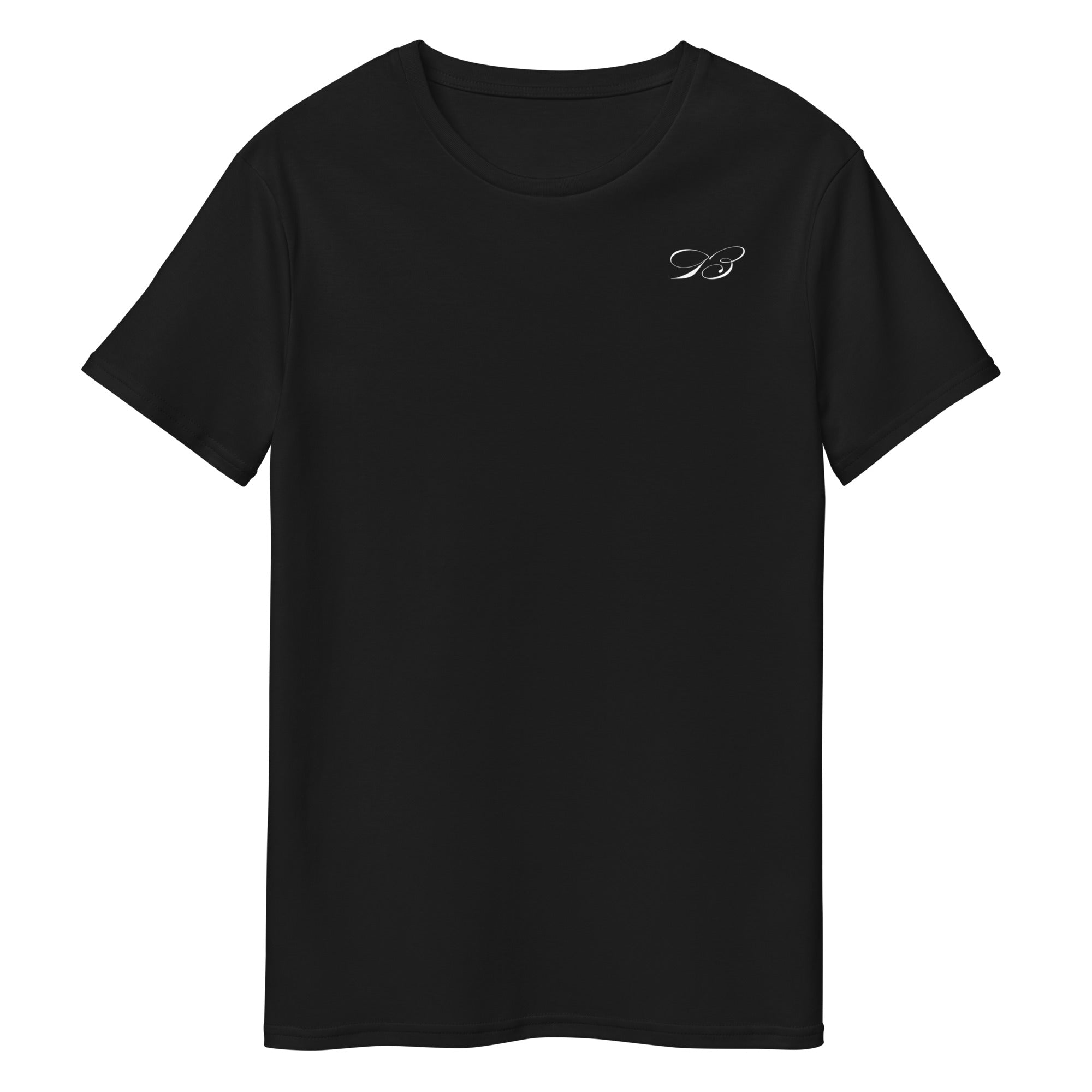 black mens t shirt with broughton b logo