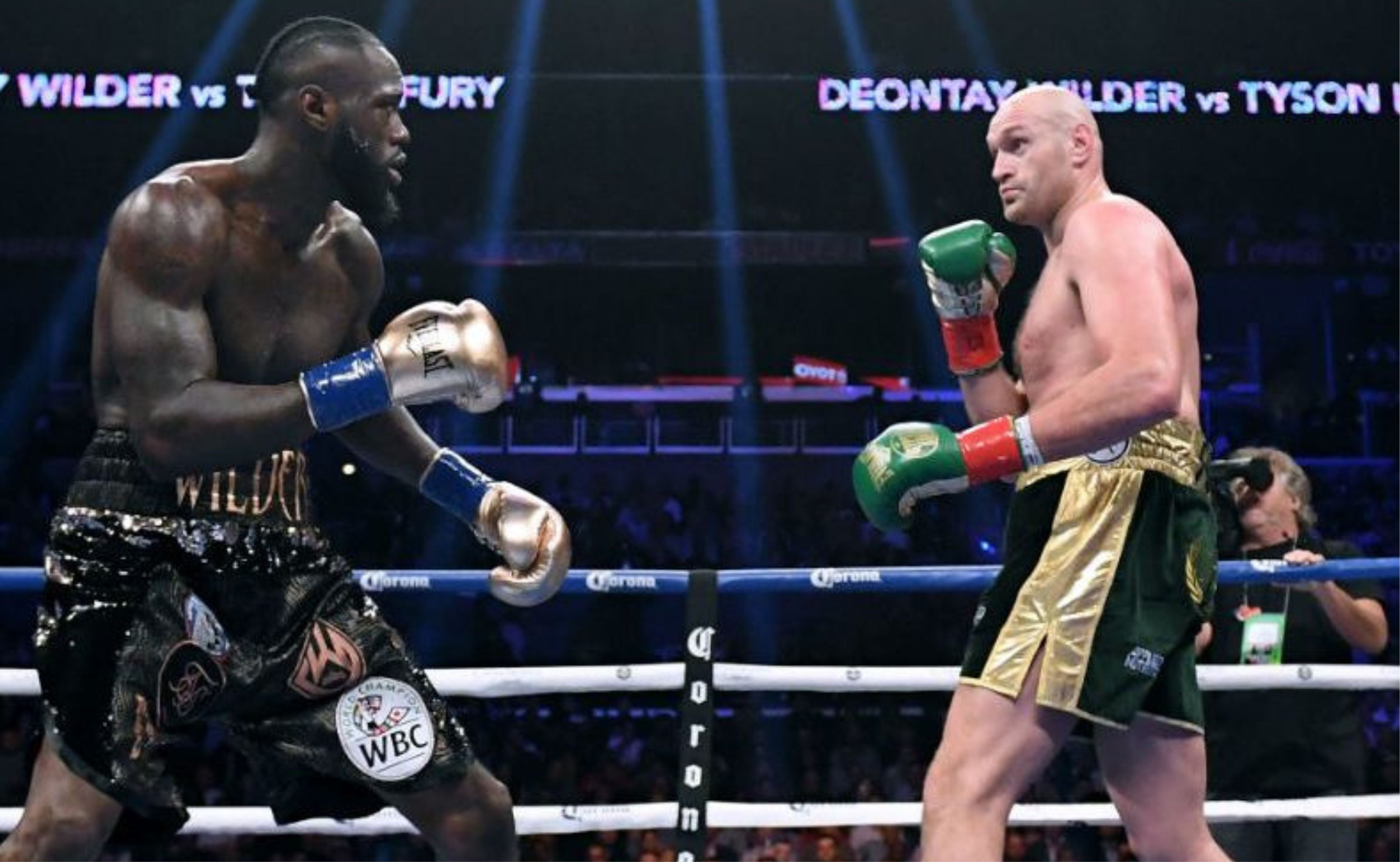two boxers squaring up to each other