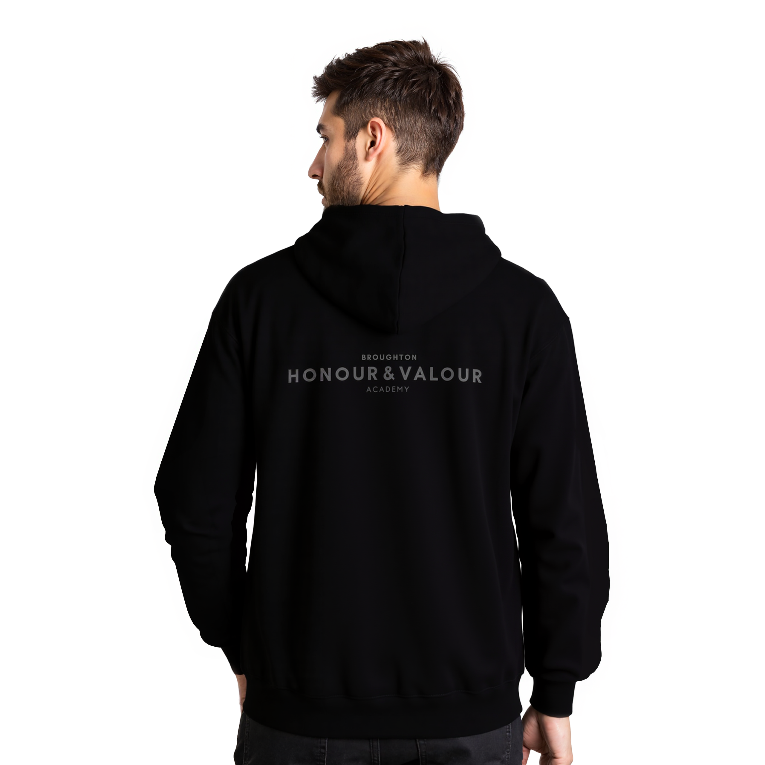 Honour & Valour Academy Oversized Hoodie - Grey Font