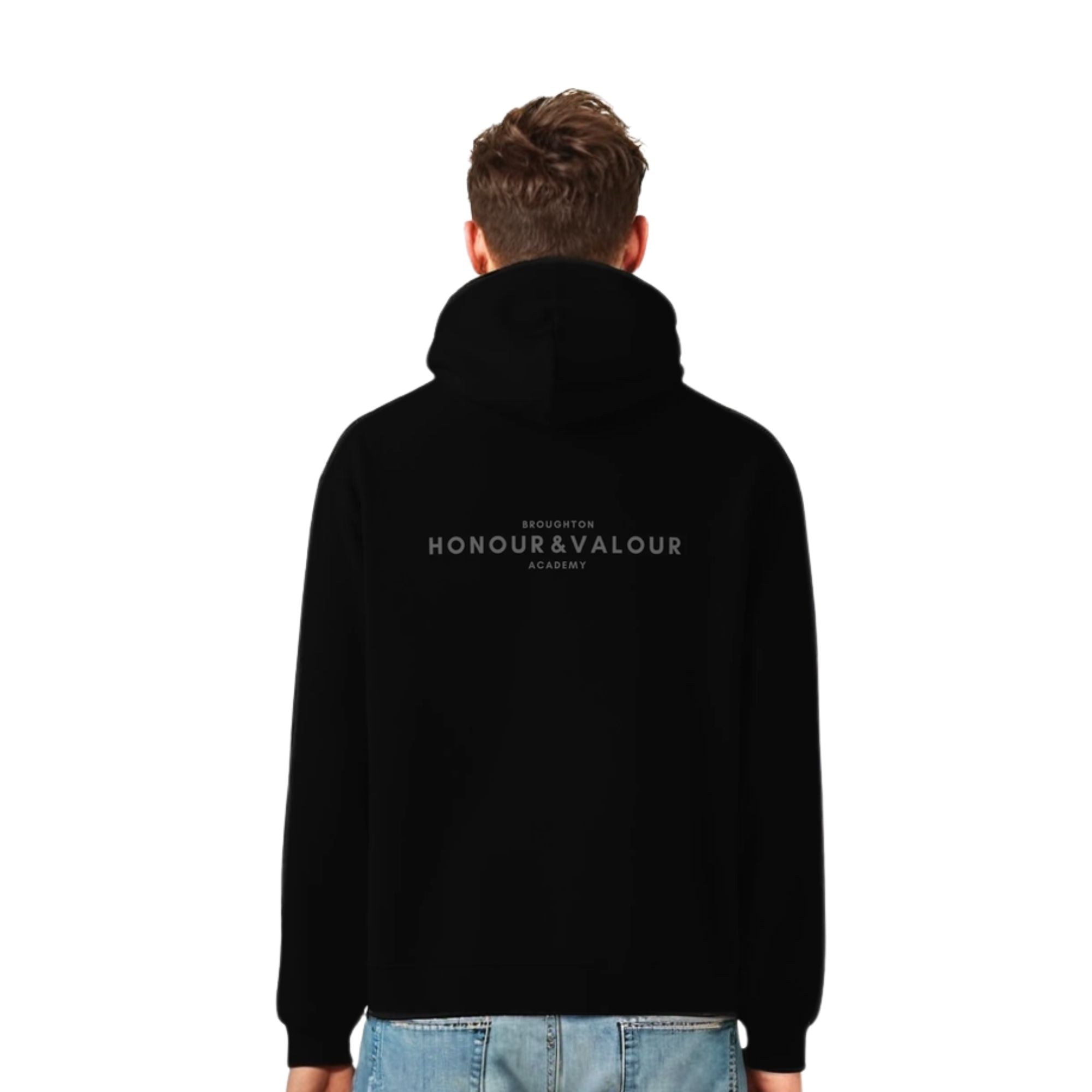 Honour & Valour Academy Oversized Hoodie - Grey Font