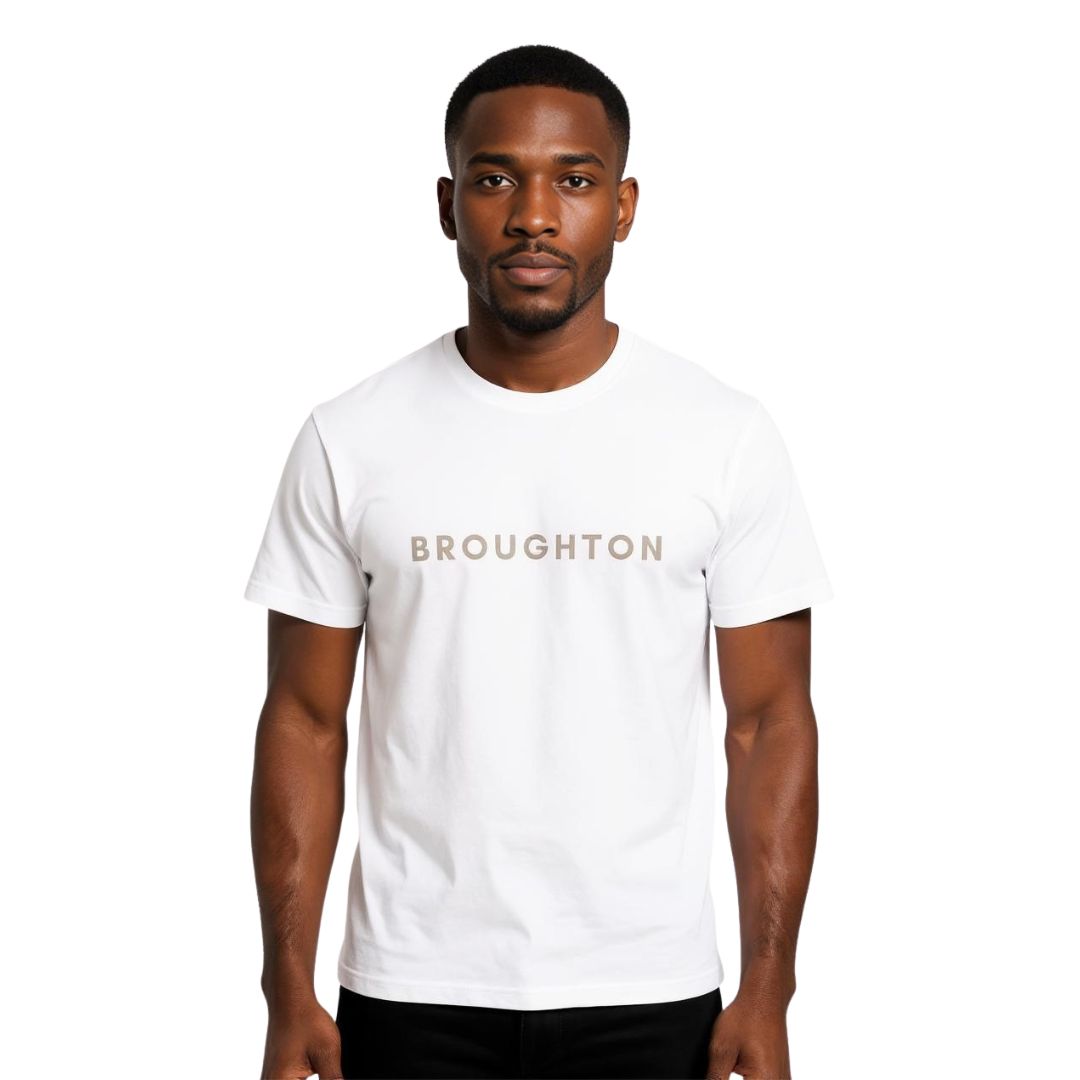 Broughton Signature 'Premium' T-Shirt - White/Cream