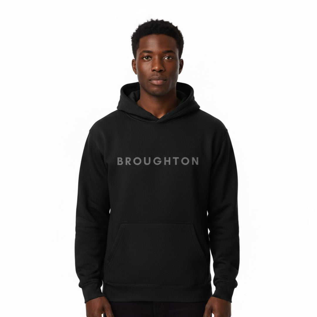 Broughton Signature Boxy Hoodie - Black/Grey