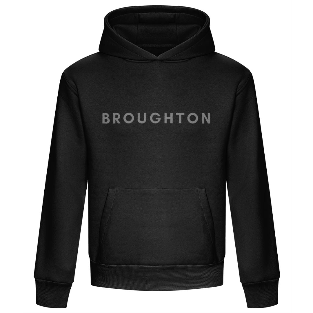 Broughton Signature Boxy Hoodie - Black/Grey