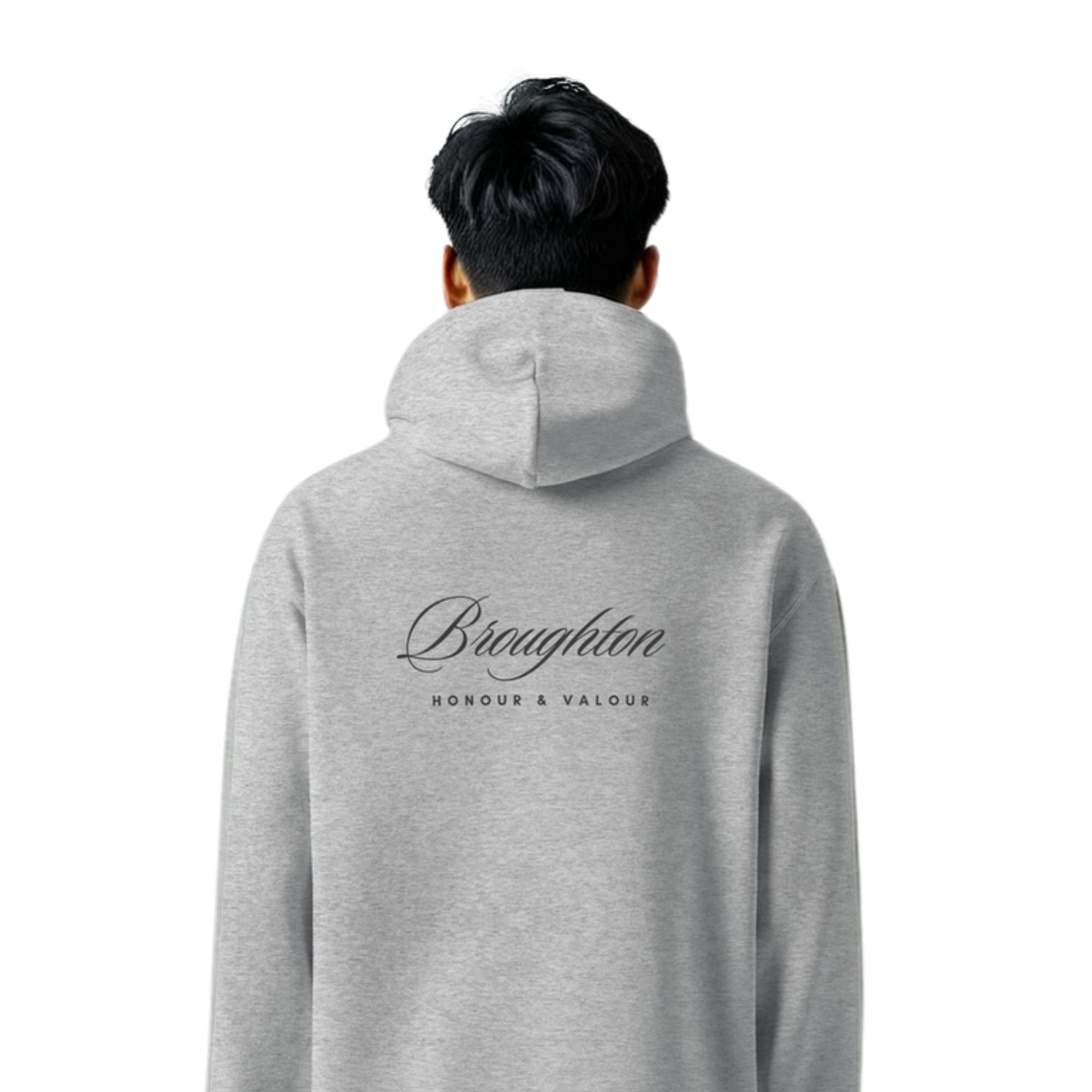 Broughton Signature Oversized Hoodie - Grey Font