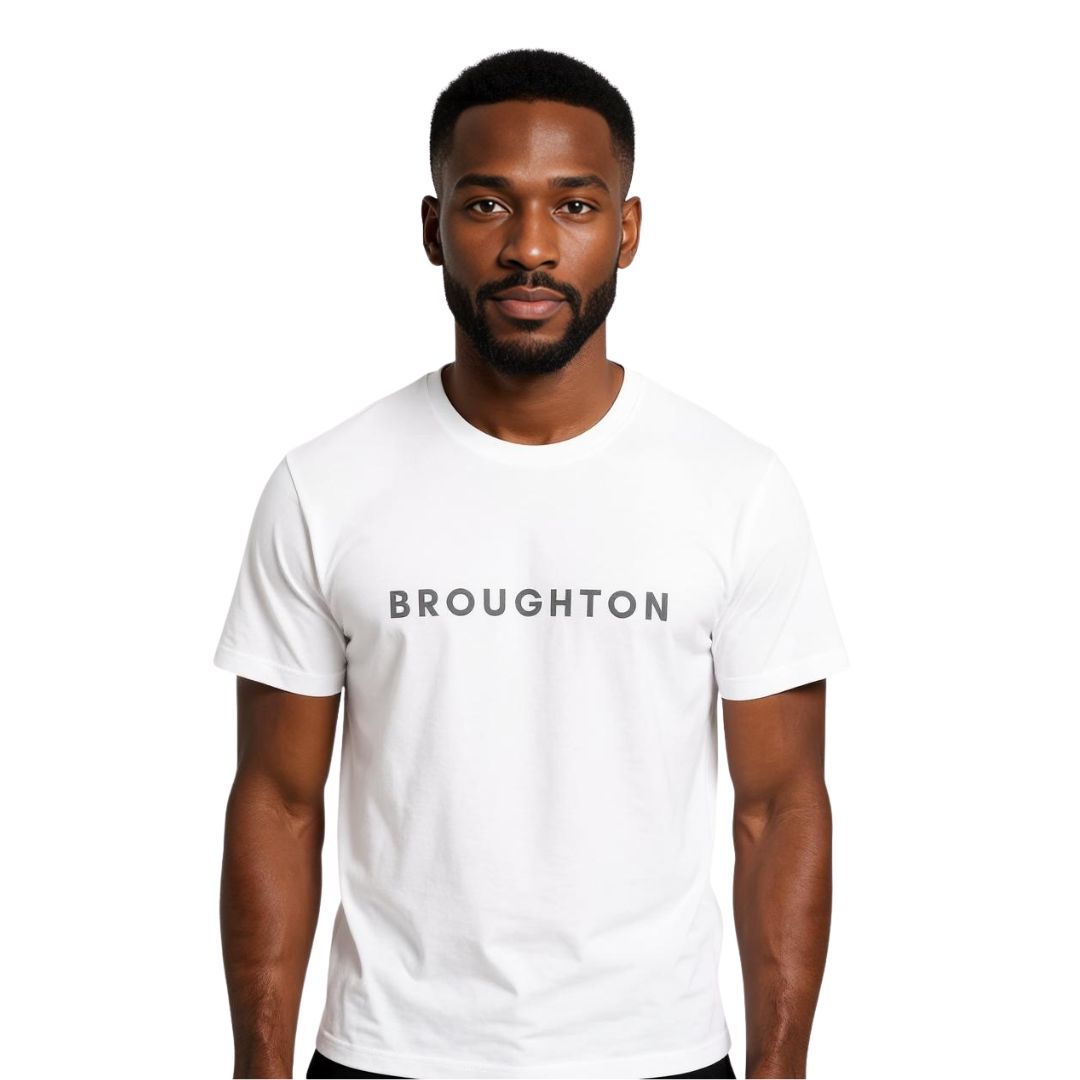 Broughton Signature 'Premium' T-Shirt - White/Grey