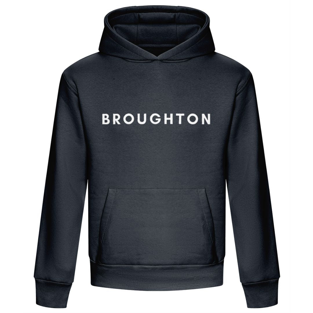 Broughton Signature Boxy Hoodie - Navy/White