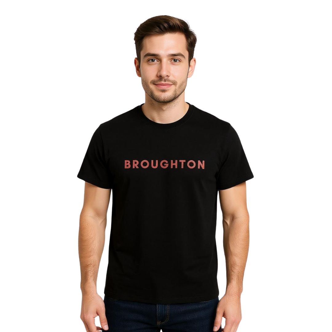 Broughton Signature 'Premium' T-Shirt - Black/Crimson
